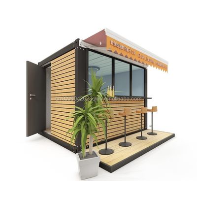 Estructura de acero móvil Tienda de madera de venta rápida Stand directo Bar de casa Cafetería