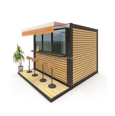 Estructura de acero móvil Tienda de madera de venta rápida Stand directo Bar de casa Cafetería
