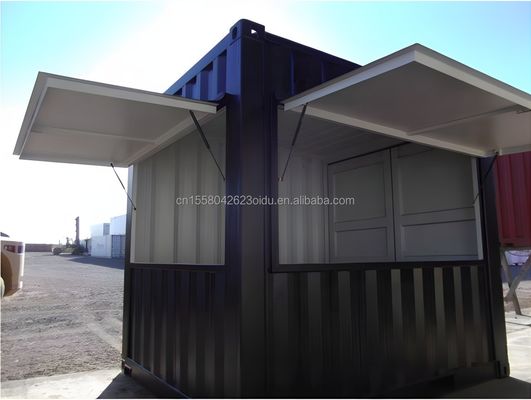 Estructura principal 20ft Contenedor Bar de café de comida rápida Mini tienda emergente Casas de café con tubos cuadrados de acero galvanizado