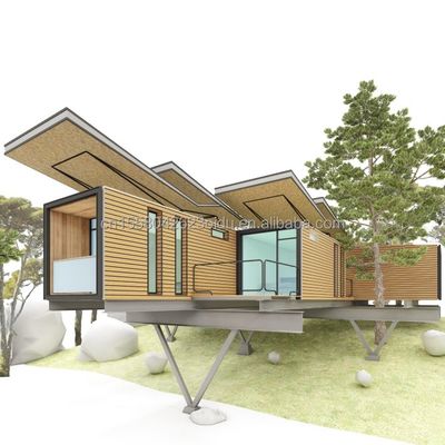 20 FT Diseño moderno Casa colgante prefabricada Contenedor de paneles de sandwich de acero para vivir al aire libre para vacaciones o familia