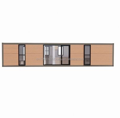 Tienda moderna y sencilla Casa de contenedores de madera prefabricada con 2 dormitorios grandes en estilo simple