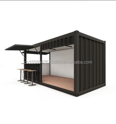Contenedor prefabricado de booth de alimentos con ventanas de aluminio y acero galvanizado