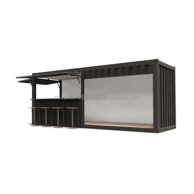 Contenedor prefabricado de booth de alimentos con ventanas de aluminio y acero galvanizado