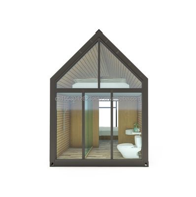 Hoteles al aire libre o viviendas de aleación de aluminio Ventanas de techo triangular Casa de contenedores de acero prefabricada con color personalizado