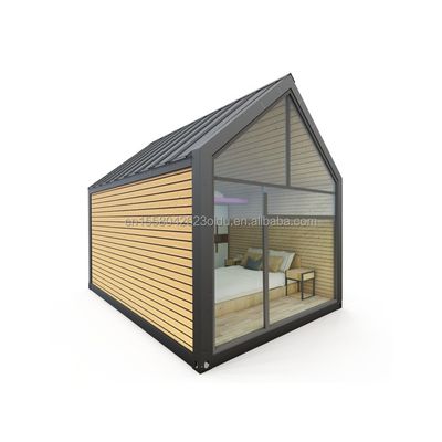 Hoteles al aire libre o viviendas de aleación de aluminio Ventanas de techo triangular Casa de contenedores de acero prefabricada con color personalizado