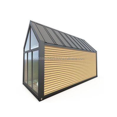 Hoteles al aire libre o viviendas de aleación de aluminio Ventanas de techo triangular Casa de contenedores de acero prefabricada con color personalizado