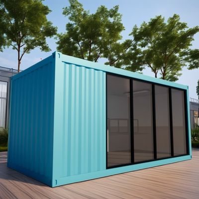 Estructura de acero prefabricada exterior de 20 pies Casa Casa Contenedor Casas de paquete plano hechas de panel de sándwich de onda de 50/75/100 mm