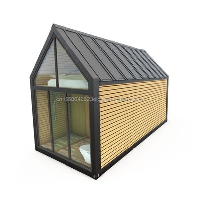 Hoteles al aire libre o viviendas de aleación de aluminio Ventanas de techo triangular Casa de contenedores de acero prefabricada con color personalizado