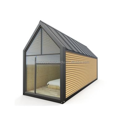 Hoteles al aire libre o viviendas de aleación de aluminio Ventanas de techo triangular Casa de contenedores de acero prefabricada con color personalizado