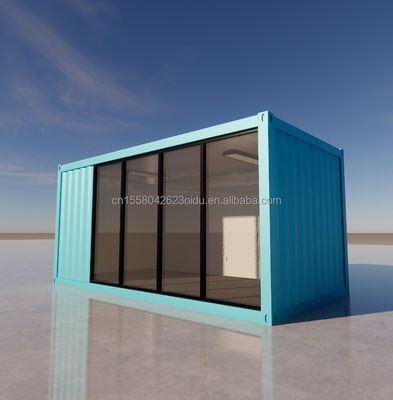 Estructura de acero prefabricada exterior de 20 pies Casa Casa Contenedor Casas de paquete plano hechas de panel de sándwich de onda de 50/75/100 mm