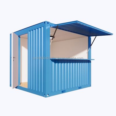 10 pies de comida rápida Mini Contenedor móvil Bar de café Casas de diseño moderno al aire libre Contenedor de envío modificado Tiendas de cafetería Tiendas emergentes