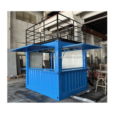 Cuadro de acero y acero galvanizado prefabricado Contenedor Restaurante Tienda de alimentos Stand de 10 pies con casas de contenedores