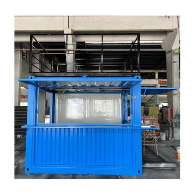 Cuadro de acero y acero galvanizado prefabricado Contenedor Restaurante Tienda de alimentos Stand de 10 pies con casas de contenedores