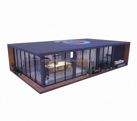Pared 50/75/100mm Panel Sandwich de onda de acero expandible Unidad de vida al aire libre Casa prefabricada de madera para vivienda móvil 20ft/40ft