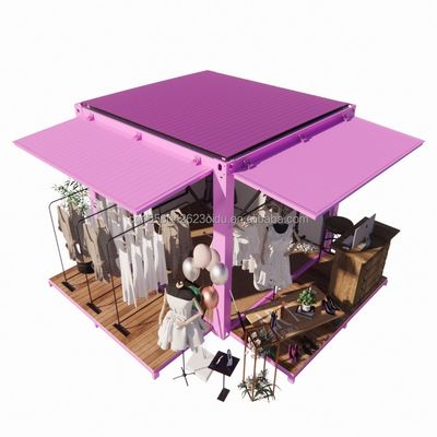 Promoción de hoteles Tienda de ropa de contenedores emergentes de 10 pies con marco de acero y flexión de acero galvanizado