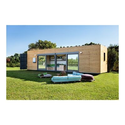 Pared 50/75/100mm Panel Sandwich de onda de acero expandible Unidad de vida al aire libre Casa prefabricada de madera para vivienda móvil 20ft/40ft