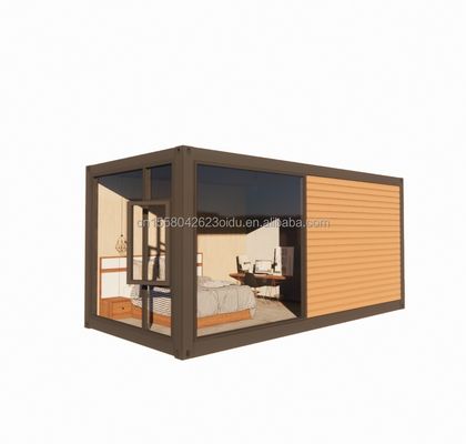 Pared 50/75/100mm Panel Sandwich de onda de acero expandible Unidad de vida al aire libre Casa prefabricada de madera para vivienda móvil 20ft/40ft