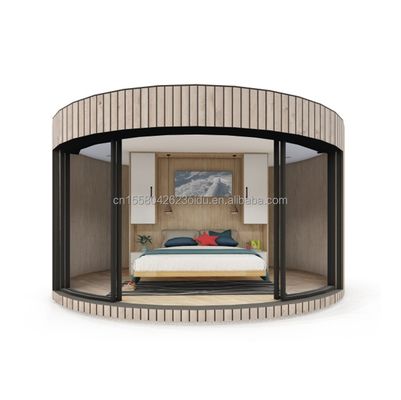 Tubos cuadrados de acero galvanizado Estructura Casa redonda de madera CE Casa de contenedores moderna de lujo con ventanas de aleación de aluminio