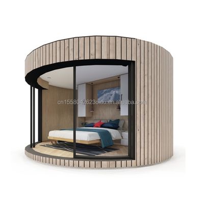 Tubos cuadrados de acero galvanizado Estructura Casa redonda de madera CE Casa de contenedores moderna de lujo con ventanas de aleación de aluminio