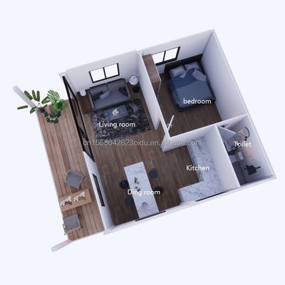 Casa de contenedores de plantas Casa prefabricada móvil con panel de sándwich de onda de 50/75/100 mm