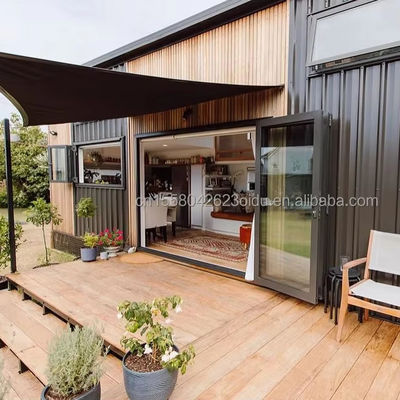 Contenedor de paquete plano de diseño moderno 20 FT Casa de acero prefabricada para exteriores o camping bajo costo