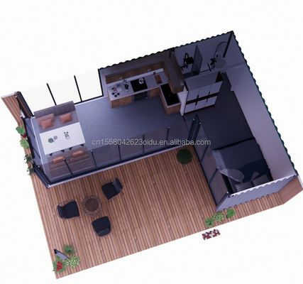 Casa móvil de lujo de 20 pies con vivienda y ventanas de aleación de aluminio Villas planas personalizadas