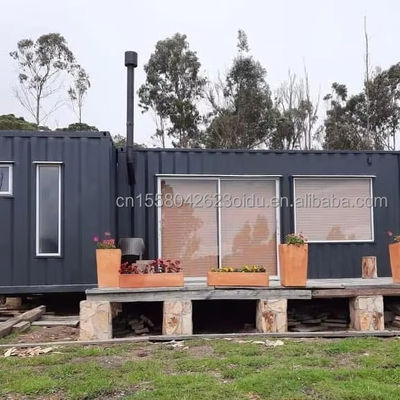 Contenedor de paquete plano de diseño moderno 20 FT Casa de acero prefabricada para exteriores o camping bajo costo