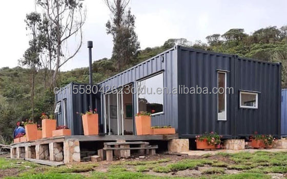 Contenedor de paquete plano de diseño moderno 20 FT Casa de acero prefabricada para exteriores o camping bajo costo