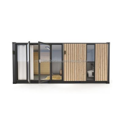 Estilo de diseño moderno Color personalizado Casa de contenedores prefabricada de madera Panel de sándwich de acero Baños de hotel para exteriores