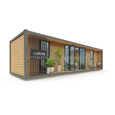 40 pies de lujo contenedor Casa de madera con 2 dormitorios Prefabricado Casa Oficina de diseño moderno acero galvanizado flexión 180g