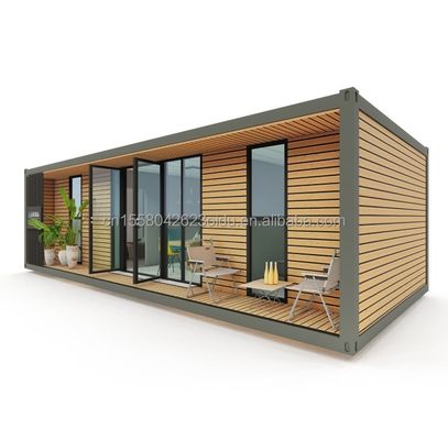 40 pies de lujo contenedor Casa de madera con 2 dormitorios Prefabricado Casa Oficina de diseño moderno acero galvanizado flexión 180g