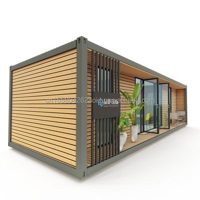 40 pies de lujo contenedor Casa de madera con 2 dormitorios Prefabricado Casa Oficina de diseño moderno acero galvanizado flexión 180g
