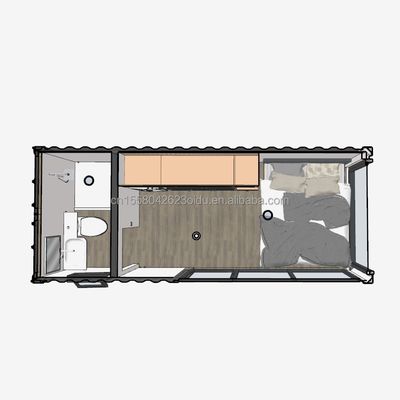 Casa de contenedores con diseño extensible y paredes de paneles de sandwich de onda de 50/75/100 mm