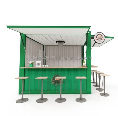 10 pies y 20 pies de contenedor cafeterías con aleación de aluminio ventanas portátiles pop up café bar