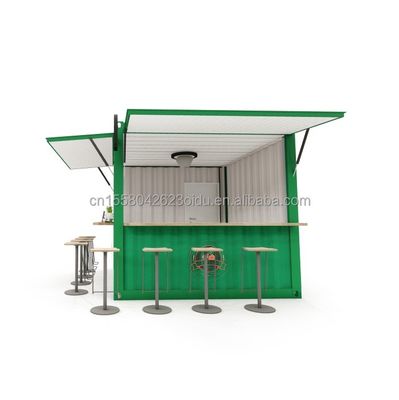 10 pies y 20 pies de contenedor cafeterías con aleación de aluminio ventanas portátiles pop up café bar