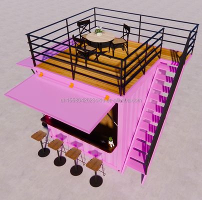 Tubos cuadrados de acero galvanizado utilizados para tiendas 10 pies pop up portable contenedor prefabricado restaurante quiosco de comida callejera