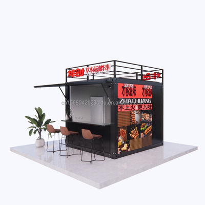 Estilo de diseño moderno 10 pies contenedor caja de guardia camión de comida rápida camión de café móvil bar tienda de conveniencia