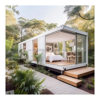 50/75/100mm Panel Sandwich de onda Pared UE Diseño moderno Estructura de acero Edificio para hoteles de troncos o casa pequeña móvil Casa prefabricada