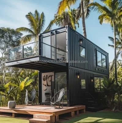 Casas de contenedores de acero prefabricadas de aleación de aluminio EU 20 FT para vivienda al aire libre en bosques residenciales