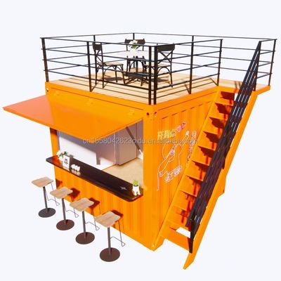 Tienda de contenedores prefabricados de 10 pies para comida rápida Barras de café de color personalizado Opción de supermercado de Shanghai