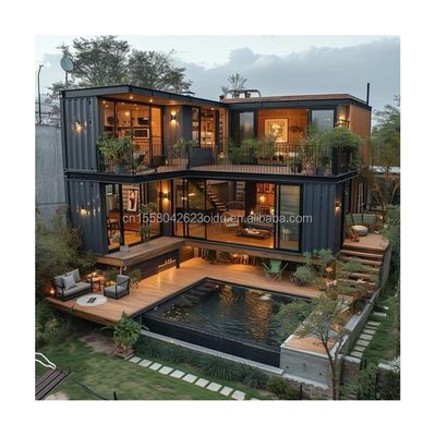 Tubos cuadrados de acero galvanizado Estructura principal Casas de contenedores de 40 pies para aplicaciones de hoteles y carports