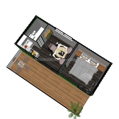 Cuadro de acero galvanizado de acero doblado 180g Casa prefabricada moderna de 20 pies 40 pies para envío Contenedor Jardín Hotel