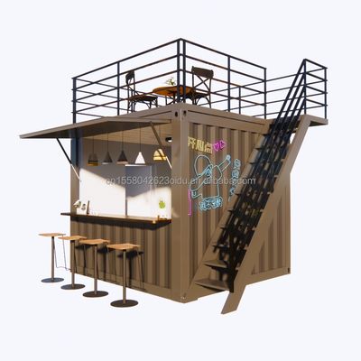 Supermercado de diseño moderno Contenedor móvil Bar de café Casas de 10 pies Mini tienda emergente