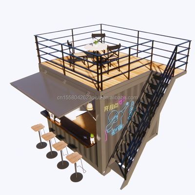 Supermercado de diseño moderno Contenedor móvil Bar de café Casas de 10 pies Mini tienda emergente