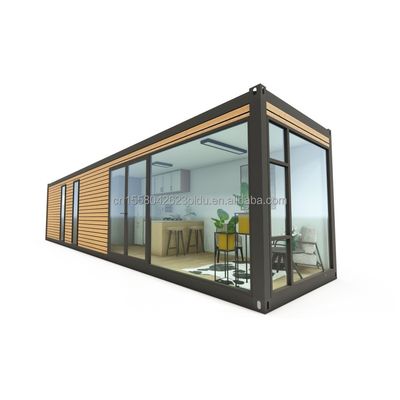 Color personalizado 40 pies Contenedor prefabricado Casa de madera 3 dormitorio y sala de estar Diseño de acero expandible para exteriores