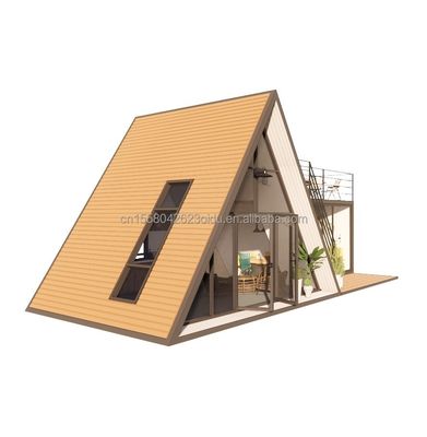 Ventanas de aleación de aluminio de lujo moderna de marco A Villa de baja altura modular prefabricada con aislamiento térmico Casa triangular para apartamento