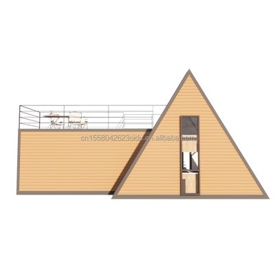 Ventanas de aleación de aluminio de lujo moderna de marco A Villa de baja altura modular prefabricada con aislamiento térmico Casa triangular para apartamento