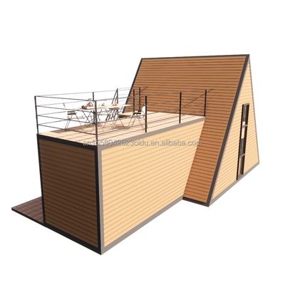 Ventanas de aleación de aluminio de lujo moderna de marco A Villa de baja altura modular prefabricada con aislamiento térmico Casa triangular para apartamento