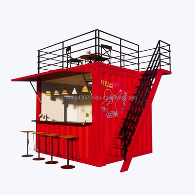 Tienda profesional Contenedor personalizado Tienda de café Bar Restaurante de comida rápida Tienda de conveniencia Kiosco con ventanas de aleación de aluminio