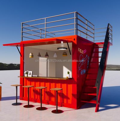 Tienda profesional Contenedor personalizado Tienda de café Bar Restaurante de comida rápida Tienda de conveniencia Kiosco con ventanas de aleación de aluminio